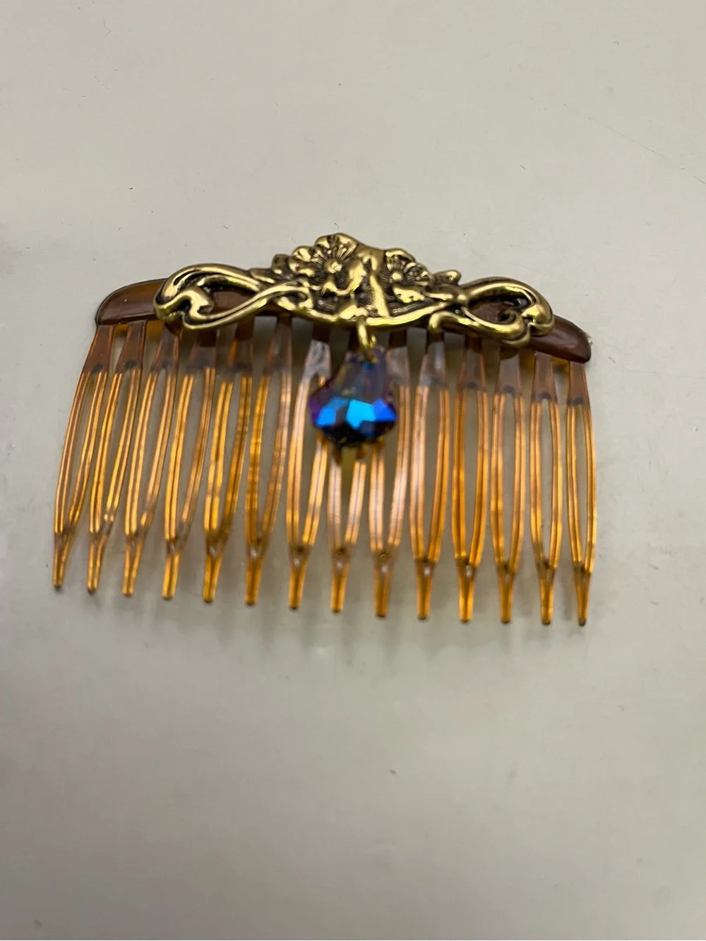 Vintage 9pc Hair Accessory Lot | Gold Brass Hair Combs Barrettes Clips